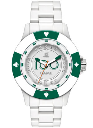 Light Time Poker - White / Green (L147D) Men's Watch