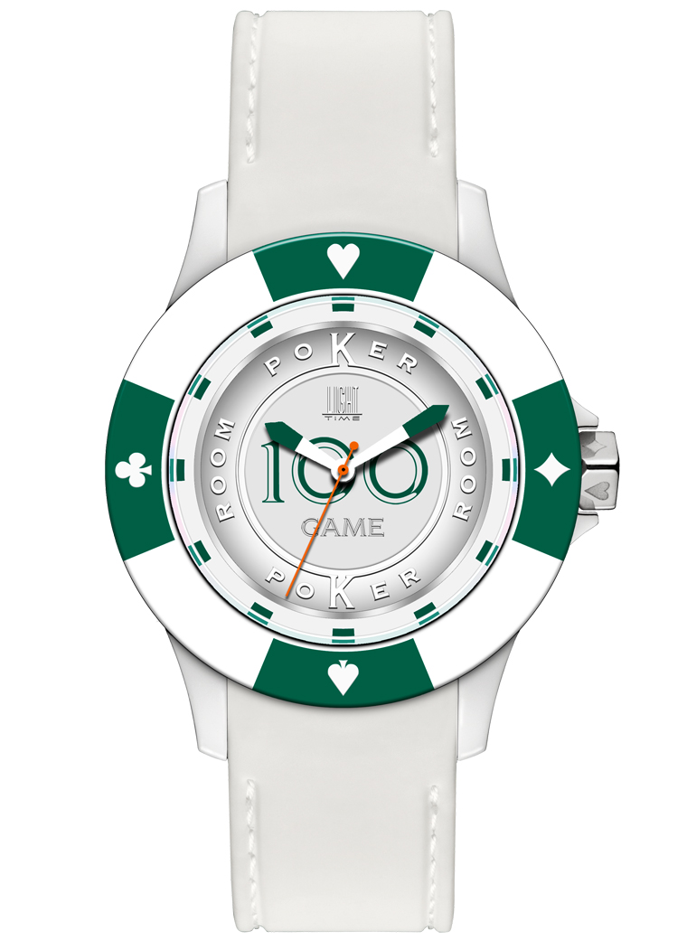Light Time Poker - White / Green (L147DS) Men's Watch