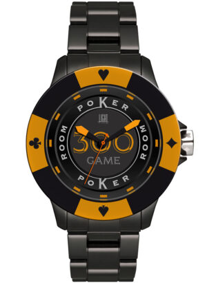 Light Time Poker - Black / Orange (L147G) Men's Watch