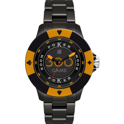 Light Time Poker - Black / Orange (L147G) Men WATCHES