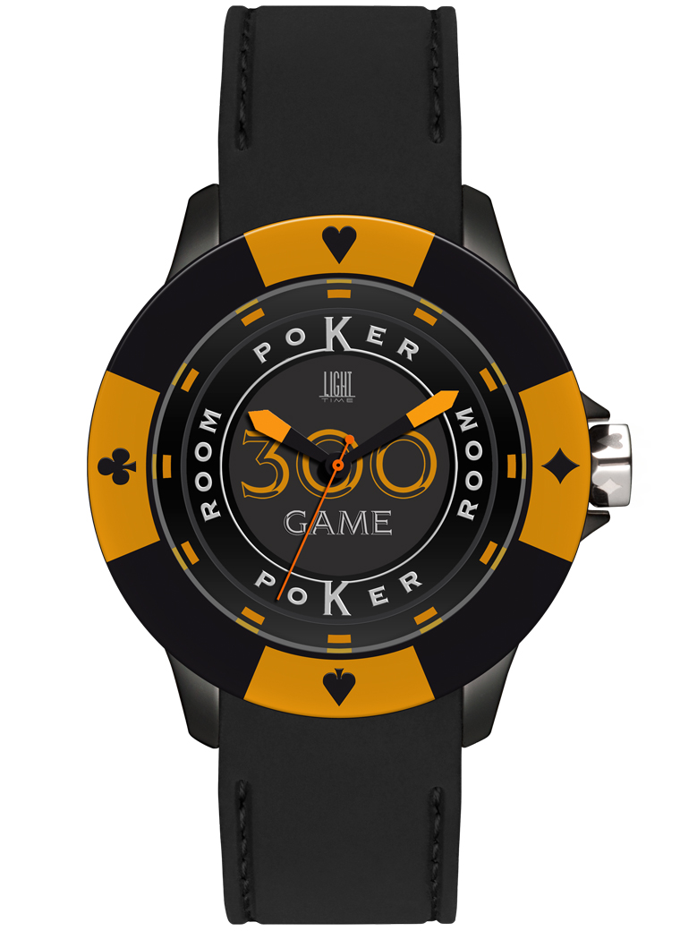 Light Time Poker - Black / Orange (L147GS) Men's Watch