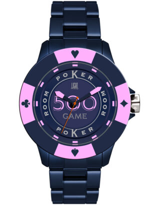 Light Time Poker - Blue / Pink (L147I) Men's Watch
