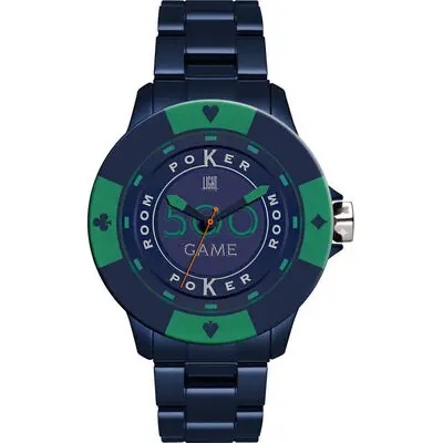Light Time Poker - Blue / Green (L147L) Men WATCHES