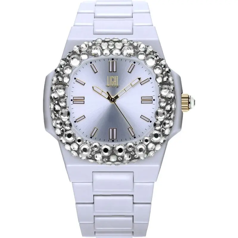Light Time Velvet Nautilus - White Clear Strass (L512-BI-1) Women WATCHES