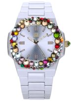 Light Time Velvet Nautilus - White Rainbow Strass (L512-BI-2) Women's Watch
