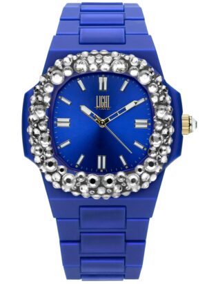 Light Time Velvet Nautilus - Blue Clear Strass (L512-BL-1) Women's Watch