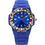 Light Time Velvet Nautilus - Blue Rainbow Strass (L512-BL-2) Women WATCHES