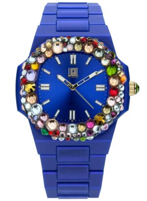 Light Time Velvet Nautilus - Blue Rainbow Strass (L512-BL-2) Women's Watch