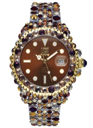 Light Time Mediterraneo - Full Strass / Brown (L602Z) Women's Watch
