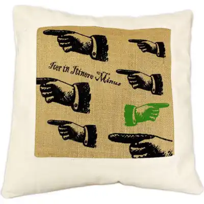 Cuscini Letterari - Copricuscino In Juta Lavata / Cotton Pillow Case E Juta Lavata Iter In Itinere Minus - Size 40x40cm (LATINORUM-JC-02) Unisex FASHION ACCESSORIES