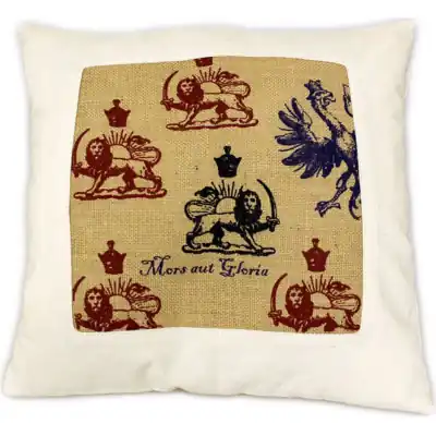 Cuscini Letterari - Copricuscino In Juta Lavata / Cotton Pillow Case E Juta Lavata Mors Aut Gloria - Size 40x40cm (LATINORUM-JC-12) Unisex FASHION ACCESSORIES