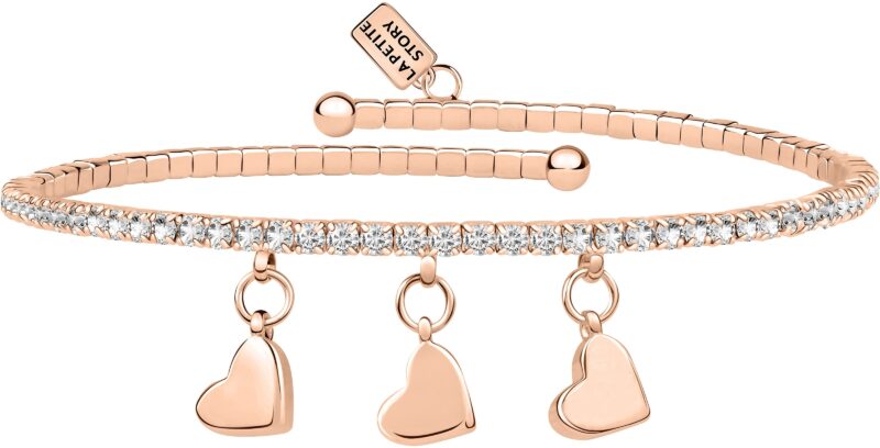 La Petite Story Rose Gold Brass Bracelet With Clear Crystal LPS05AQC15 For Women