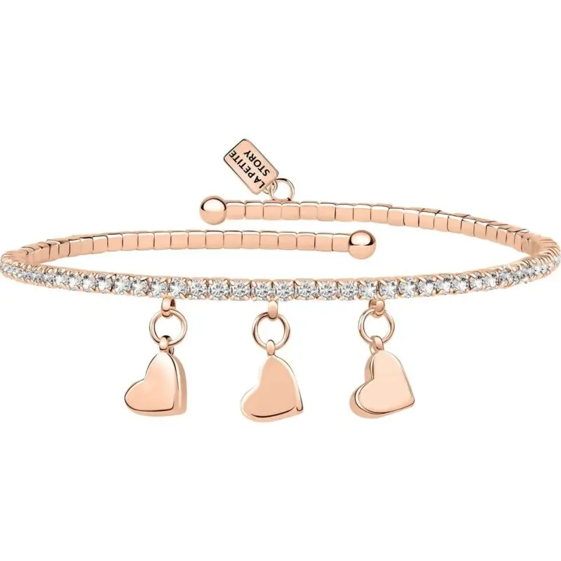 La Petite Story Rose Gold Brass Bracelet With Clear Crystal LPS05AQC15 For Women
