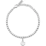 La Petite Story Steel Four Leaf Bracelet With Clear Crystal LPS05ARR70 For Women