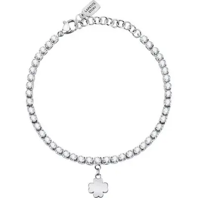 La Petite Story Steel Four Leaf Bracelet With Clear Crystal LPS05ARR70 For Women