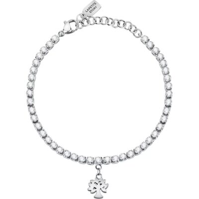 La Petite Steel Bracelet With Clear Crystal LPS05ASF30 For Women