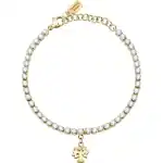 La Petite Story Gold Tone Steel Bracelet With Clear Crystals LPS05ASF31 For Women