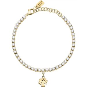 La Petite Story Gold Tone Steel Bracelet With Clear Crystals LPS05ASF31 For Women