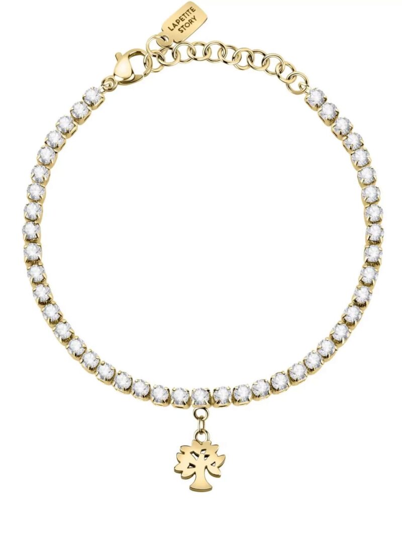 La Petite Story Gold Tone Steel Bracelet With Clear Crystals LPS05ASF31 For Women