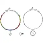 La Petite Story Steel Necklace And Earrings Special Set With Multicolor Crystal LPS20ASD03 For Women