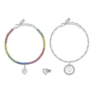 La Petite Story Steel Necklace And Earrings Special Set With Multicolor Crystal LPS20ASD03 For Women