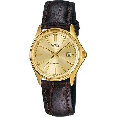 Casio Collection Lady Leather - Gold (LTP-1183Q-9AVDF) Women WATCHES