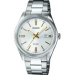 Casio Collection Lady Date - Argentee. Gold Indexes (LTP-1302D-7A2VDF) Women WATCHES