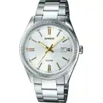Casio Collection Lady Date - Argentee. Gold Indexes (LTP-1302D-7A2VDF) Women WATCHES