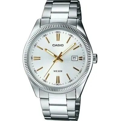 Casio Collection Lady Date - Argentee. Gold Indexes (LTP-1302D-7A2VDF) Women WATCHES