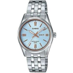Casio Collection Lady Day & Date - Light Blue. Bronze Indexes (LTP-1335D-2AVDF) Women WATCHES