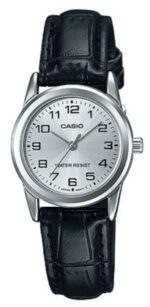 Casio Collection Lady 3h. Leather - Silver (LTP-V001L-7BUDF) Women's Watch