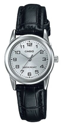 Casio Collection Lady 3h. Leather - Silver (LTP-V001L-7BUDF) Women's Watch