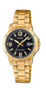 Casio Collection Lady Date. Gold - Black (LTP-V004G-1BUDF) Women's Watch
