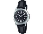 Casio Collection Lady Date. Leather - Black (LTP-V004L-1BUDF) Women's Watch
