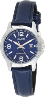 Casio Collection Lady Date. Leather - Blue (LTP-V004L-2BUDF) Women's Watch
