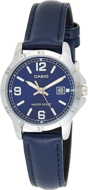 Casio Collection Lady Date. Leather - Blue (LTP-V004L-2BUDF) Women's Watch