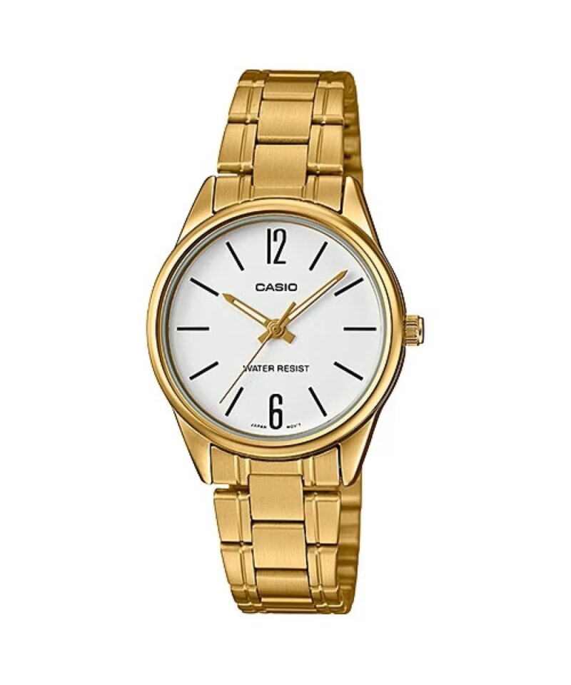 Casio Collection Only Time Lady Gold - White (LTP-V005G-7BUDF) Women's Watch