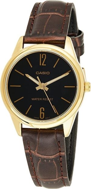 Casio Collection Only Time Lady Leather - Black (LTP-V005GL-1BUDF) Women's Watch