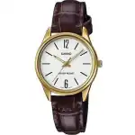 Casio Collection 3h Lady Leather - White (LTP-V005GL-7BUDF) Women WATCHES