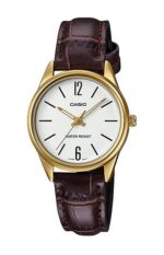 Casio Collection 3h Lady Leather - White (LTP-V005GL-7BUDF) Women's Watch