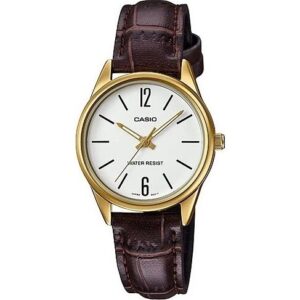 Casio Collection 3h Lady Leather - White (LTP-V005GL-7BUDF) Women WATCHES