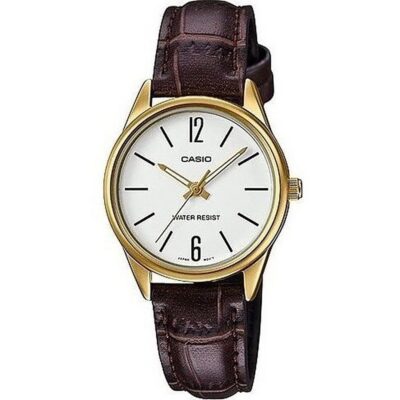 Casio Collection 3h Lady Leather - White (LTP-V005GL-7BUDF) Women WATCHES