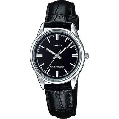 Casio Collection Only Time Lady Leather - Black (LTP-V005L-1AUDF) Women WATCHES