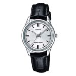 Casio Collection Only Time Lady Leather - White (LTP-V005L-7AUDF) Women's Watch