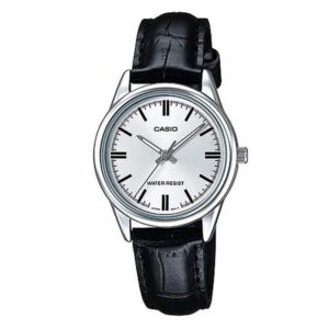 Casio Collection Only Time Lady Leather - White (LTP-V005L-7AUDF) Women's Watch