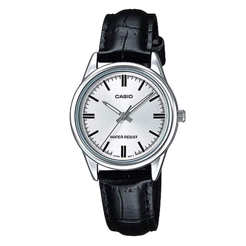 Casio Collection Only Time Lady Leather - White (LTP-V005L-7AUDF) Women's Watch