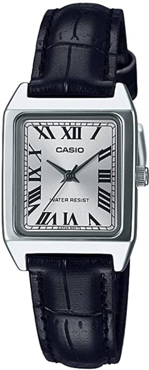 Casio Collection Tank. Leather - Silver (LTP-V007L-7B1UDF) Women's Watch