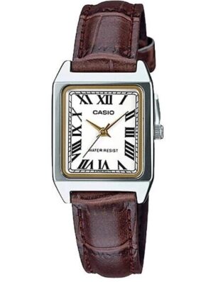 Casio Collection Tank. Leather - White (LTP-V007L-7B2UDF) Women's Watch