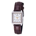 Casio Collection Tank. Leather - White (LTP-V007L-7E2UDF) Women's Watch