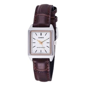 Casio Collection Tank. Leather - White (LTP-V007L-7E2UDF) Women's Watch